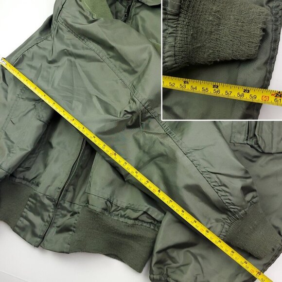 Military Flyer's Jacket CWU-36/P Flight Aramid Summer Vintage 90s Dry Cleaned XL - Picture 10 of 14